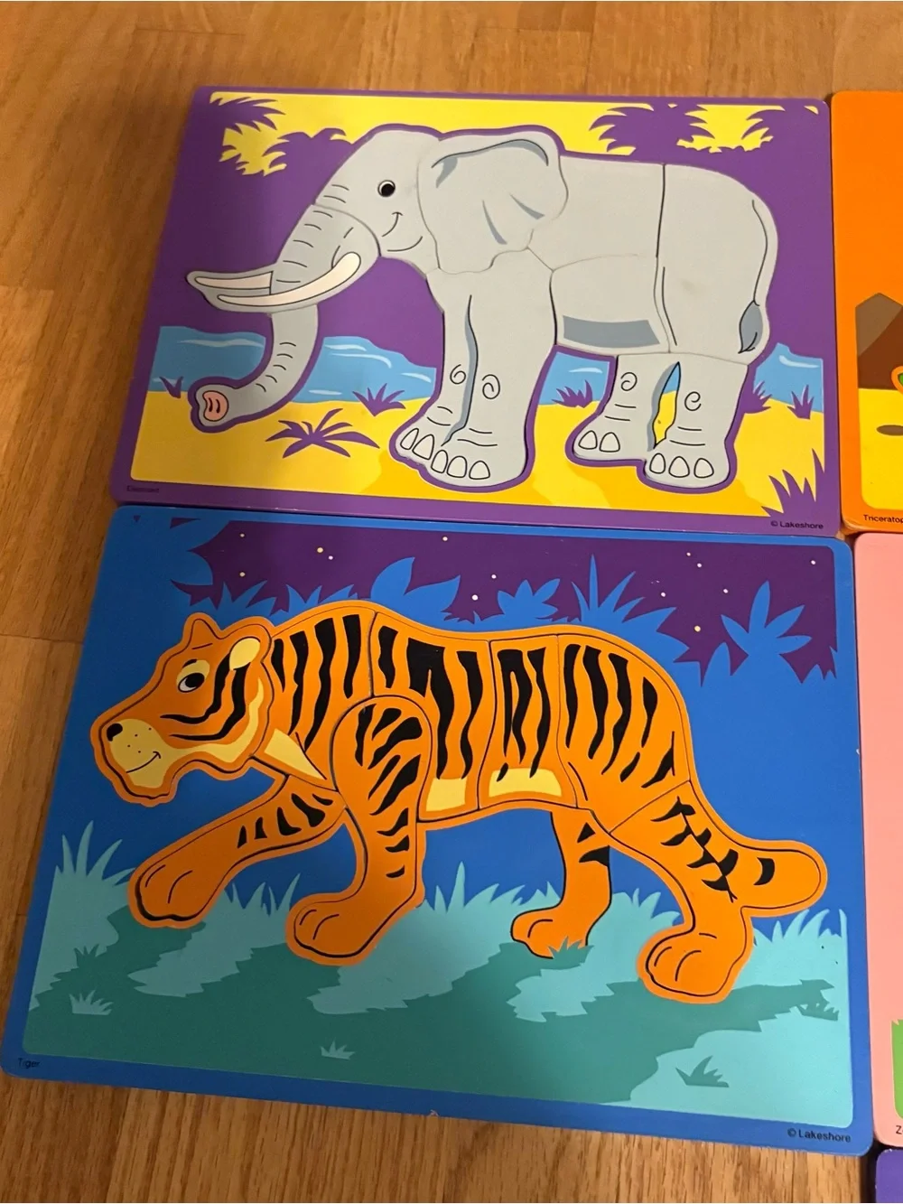 Lakeshore Wooden Puzzle Set Animals Colorful Learning